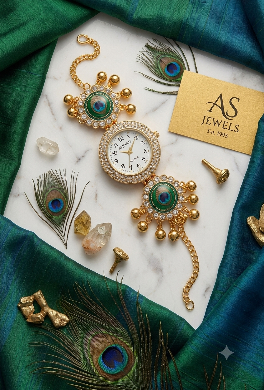 ✨Kashmiri Peacock Edition Bracelet Watch For Women & Girls Ethnic Jewellery Watch ✨