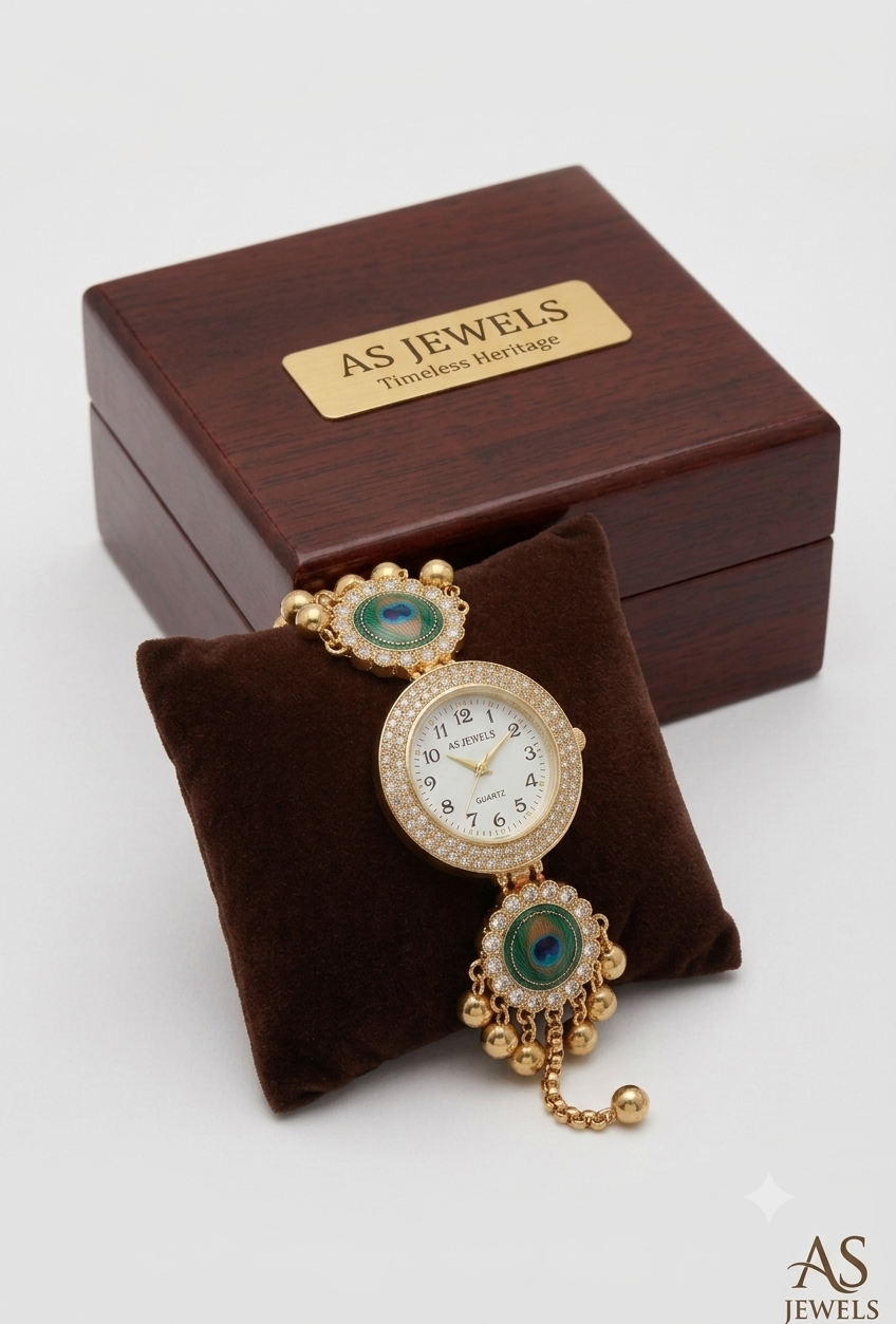 ✨Kashmiri Peacock Edition Bracelet Watch For Women & Girls Ethnic Jewellery Watch ✨